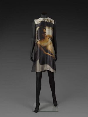 Dress featuring photo print by Glen Luchford, part of ensemble, look 2, S/S 2014