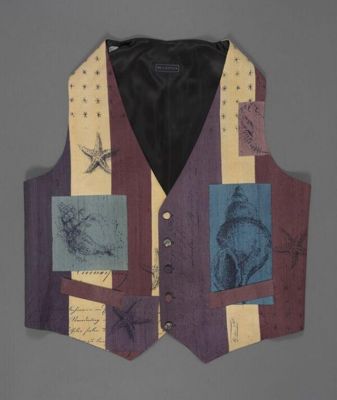 Waistcoat, hand-painted and printed silk, Neil Bottle, British; 1993