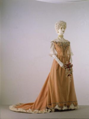 Golden Amber Silk Velvet Ball Gown