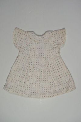 Doll's dress, white with red spots, for Bleuette, spring/summer 1954