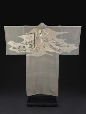 Japanese Silk Under-Kimono with Print-Inspired Design