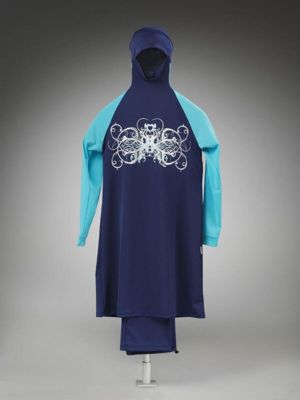 Ahiida Modest-Fit Navy/Turqoise-ButterFly Ice/Silver Burqini