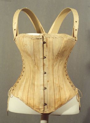 Cream Cotton Coutil Victorian Fitted Corset