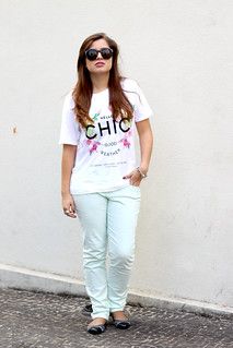Light Mint Green Cotton Blend Slim Ankle Pants