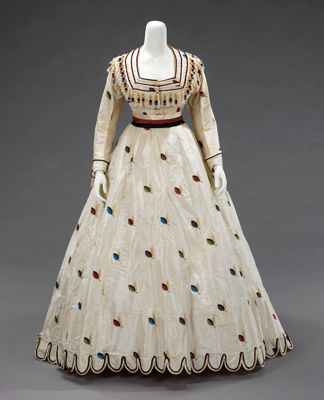 Cream Silk Empire Waist Evening Gown